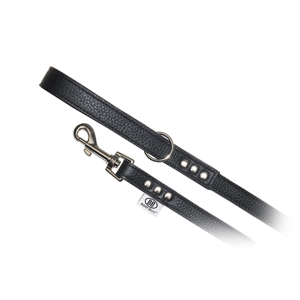 buddy-belts-all-leather-leash-premium-black-threequarter-in