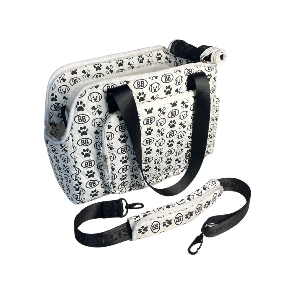 buddy belts pet carrier signature blanc