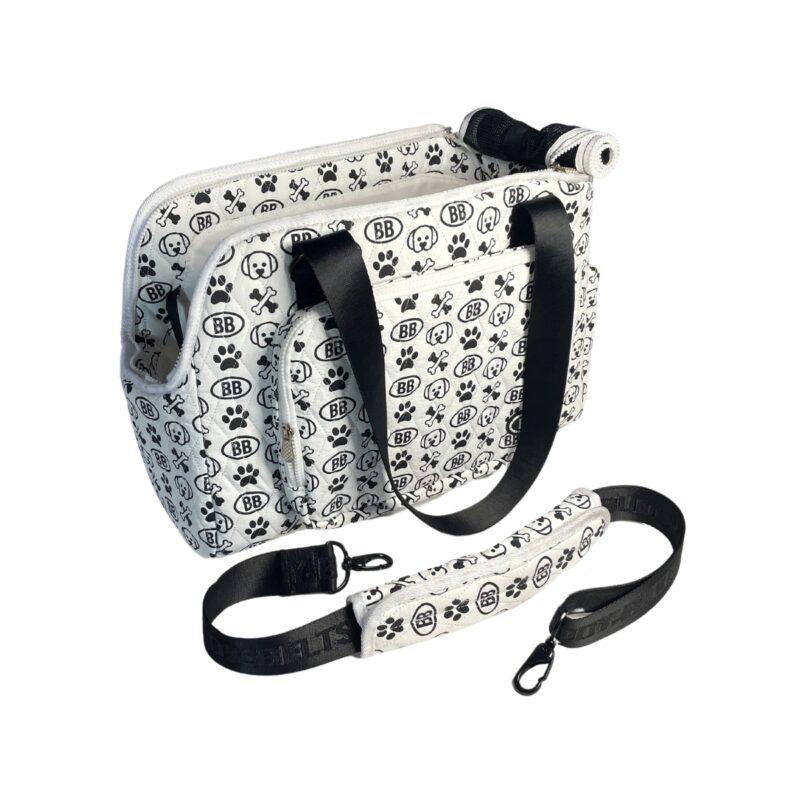 buddy belts pet carrier signature blanc