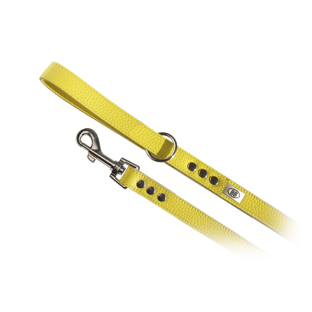 buddy belts leather leash three quarter inch limited canary