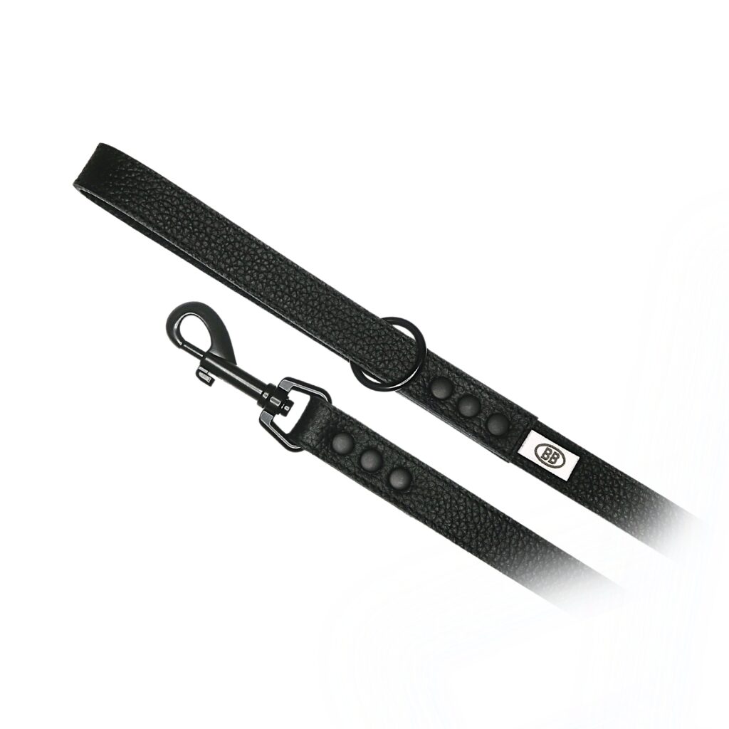 buddy belts leather leash three quarter inch limited black knight