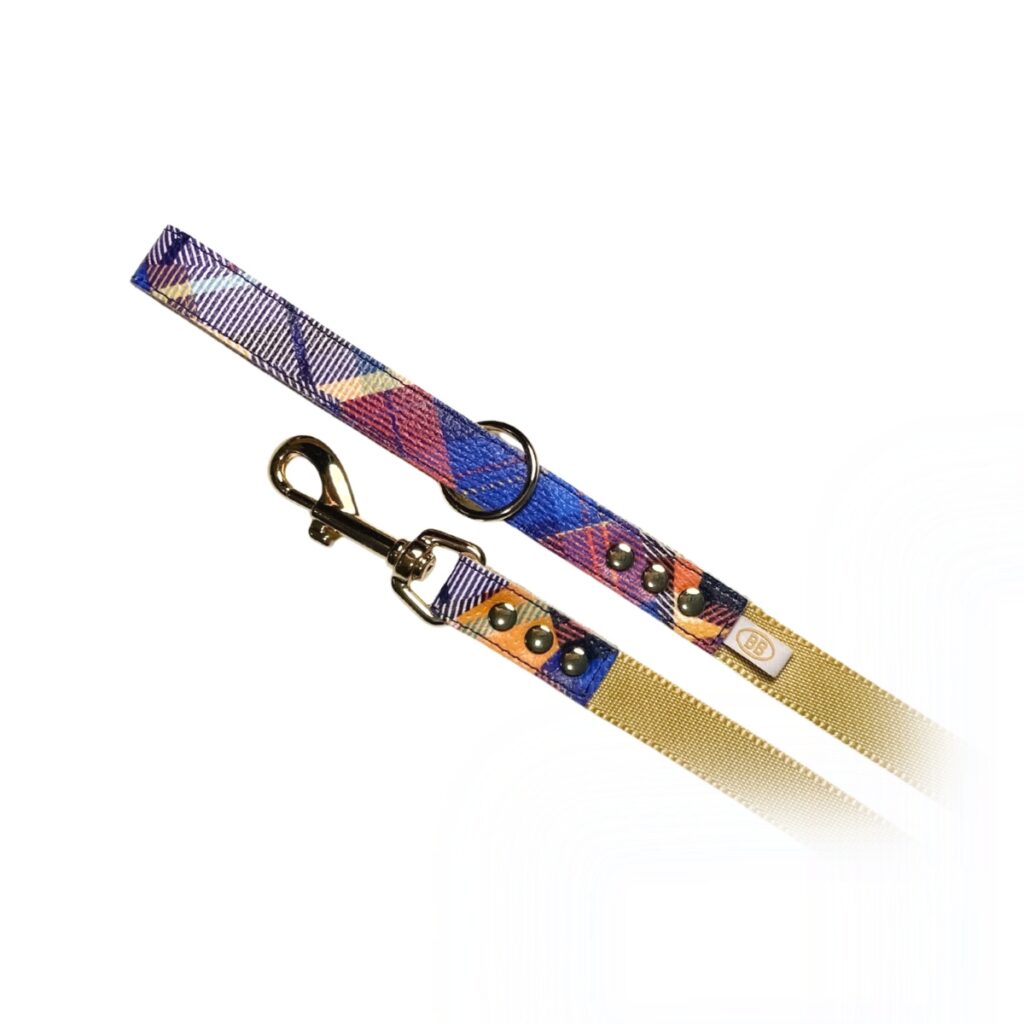 buddy belts nylon accent leash three quarter inch elite tartan